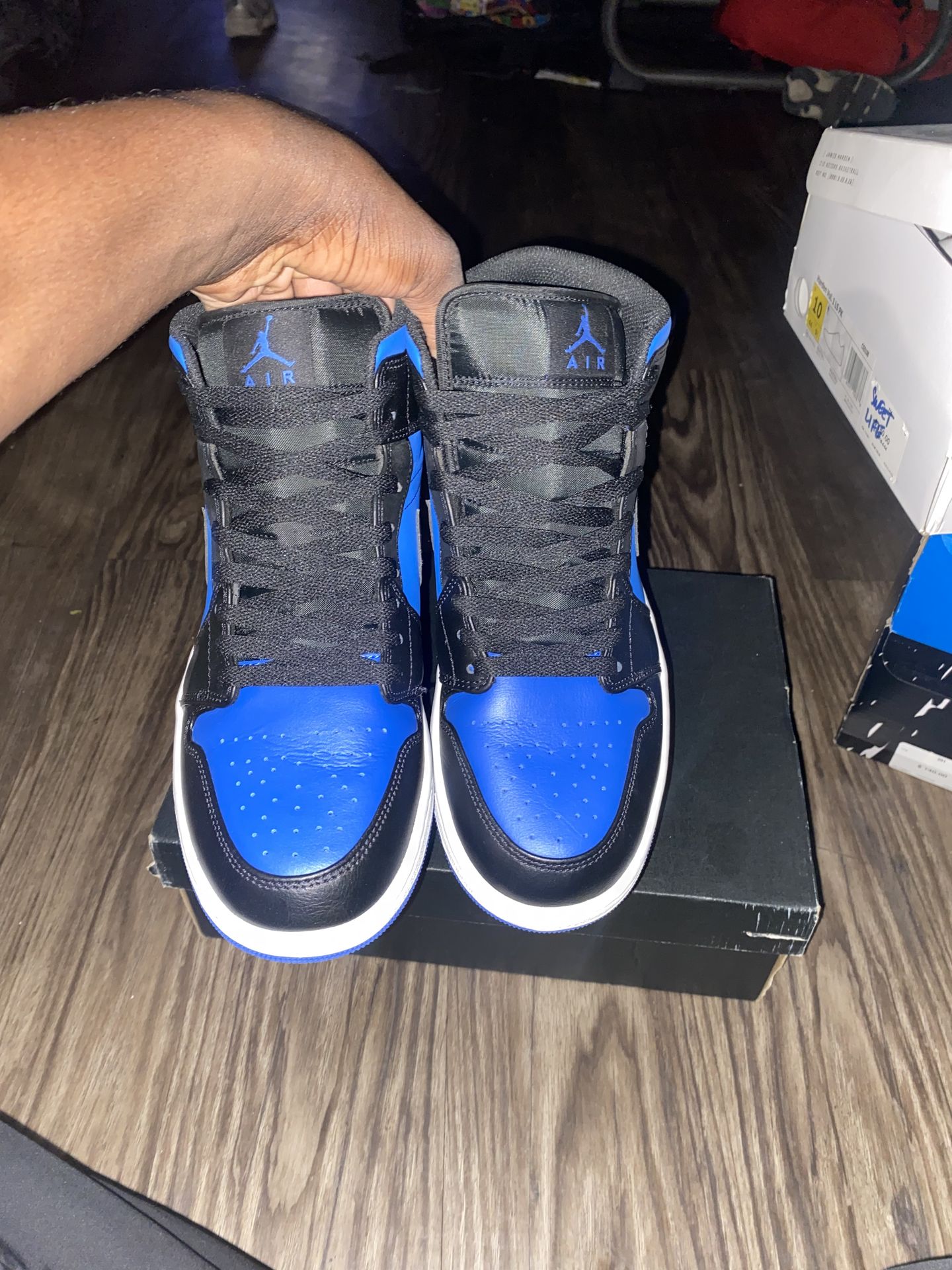 Jordan 1 Mids Blue/Black/White