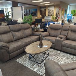 Brand New Microfiber Reclining Sofa Loveseat Set 