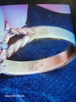 14k gold (woman) ring, two 10k ear rings