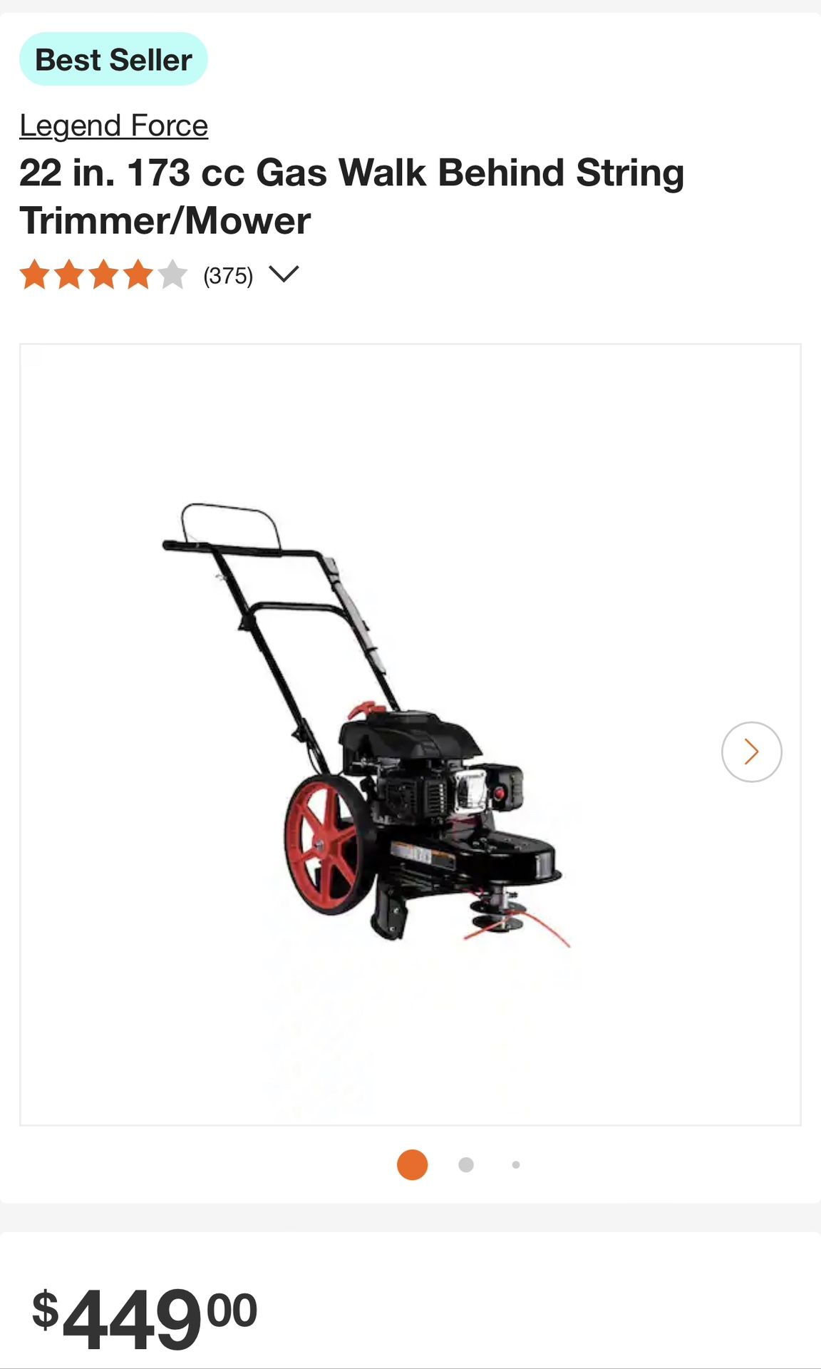 22 in. 173 cc Gas Walk Behind String Trimmer/Mower