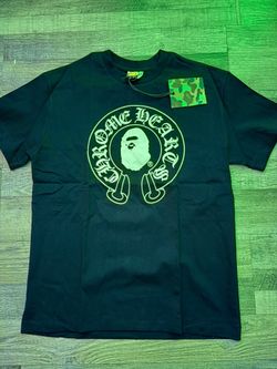 Black chrome heart bape tee shirt