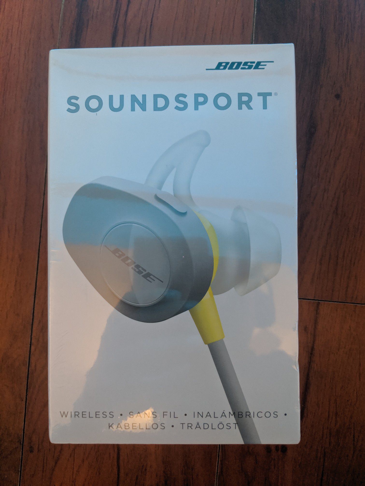 Brand New Bose SoundSport, Wireless Earbuds, (Sweatproof Bluetooth Headphones for Running and Sports), Citrus (Yellow) Never Used or Opened