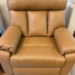 Brand New AEDI Genuine Leather Power Recliner Chair Oversized Electric Reclining Sofa Top Grain Leather, Camel 450lbs for Big and Tall Adults Extra Wi
