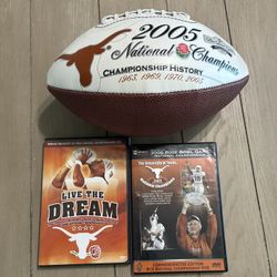 Texas Longhorns 2005 National Championship Rawlings Football and DVD of the Game 