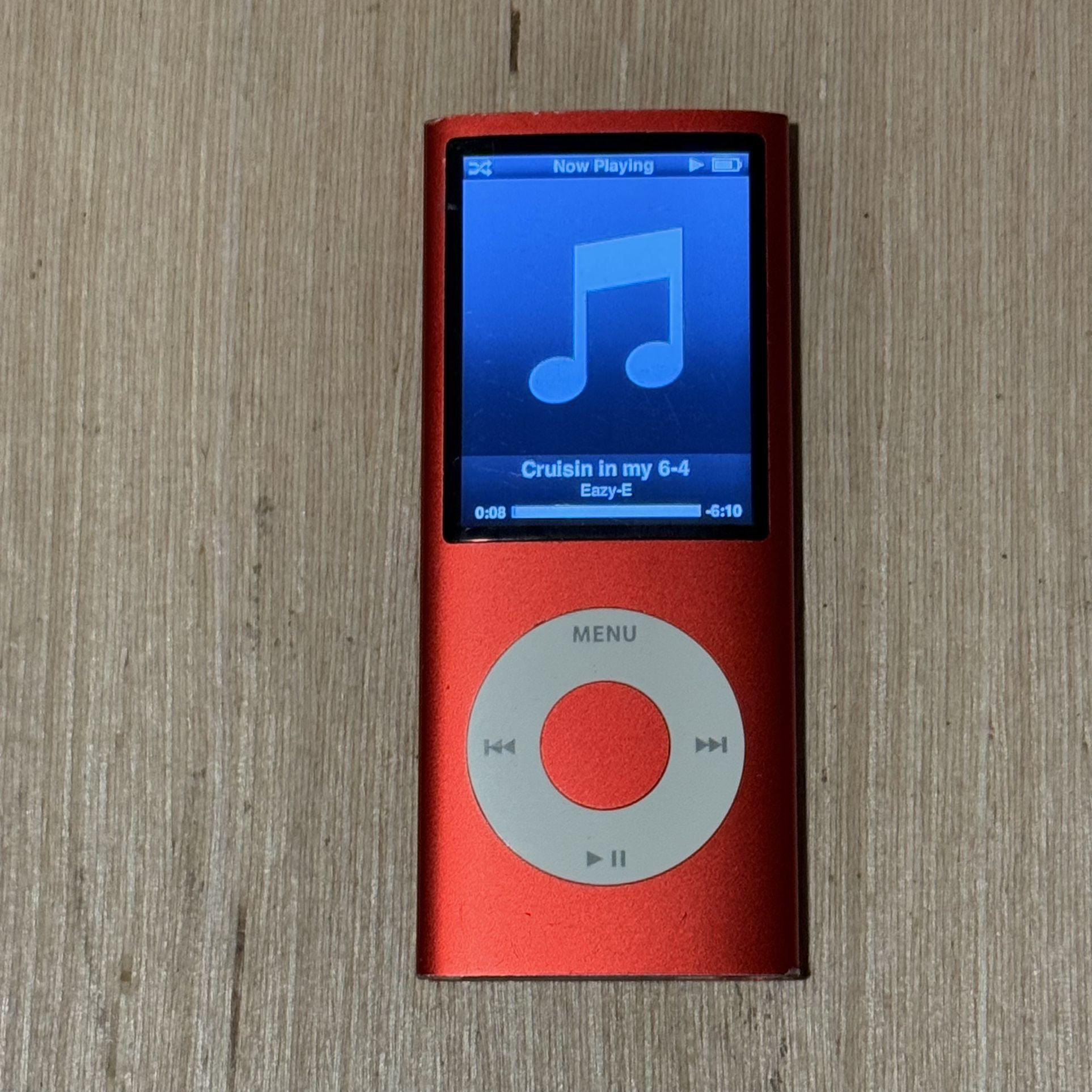 iPod Nano 4th Gen 16GB Red Model:A1285 Tested Good w/Charger-2160 Songs Read Blw  