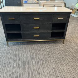 60” Bathroom Vanity In Black With Single Sink Countertop 