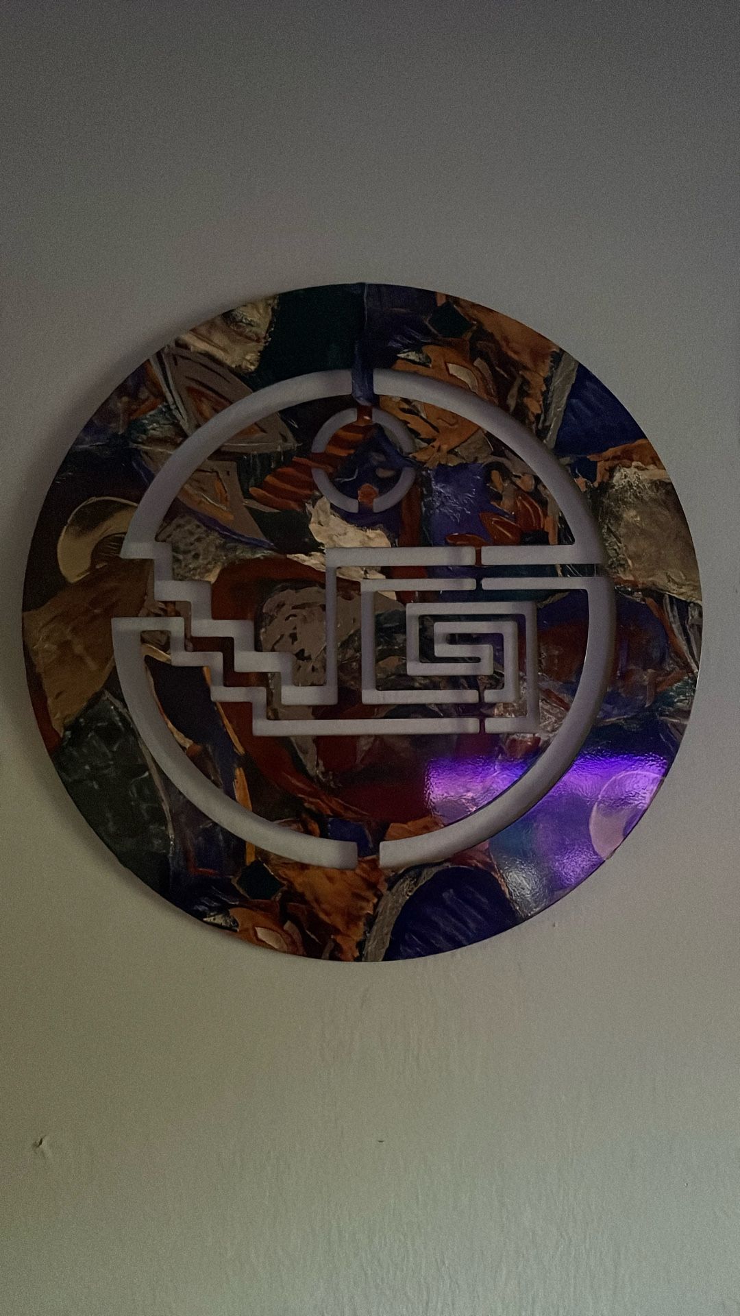 Vintage Western Geometric Steel Metal Wall Sculpture