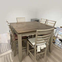 High dinning table with chairs