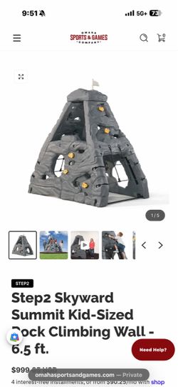 Kid sized rock climbing wall