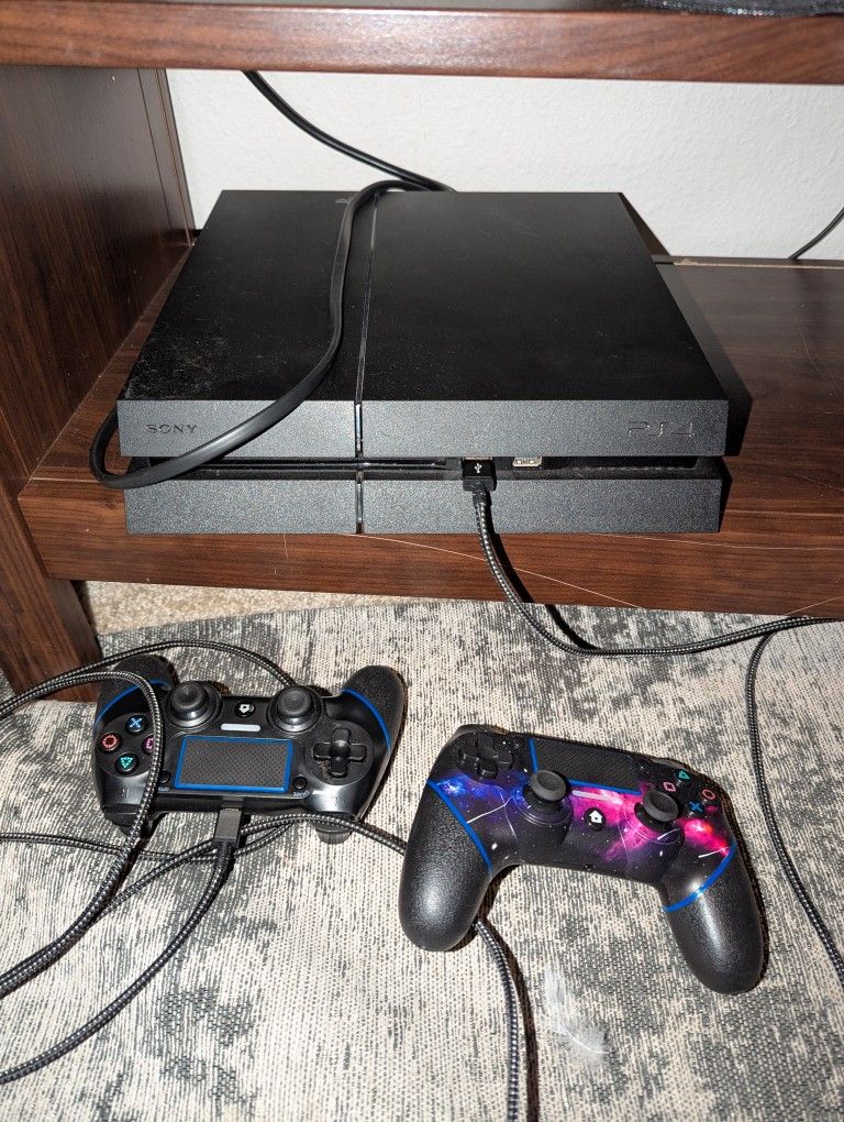 PS4 With 2 Aftermarket Controllers