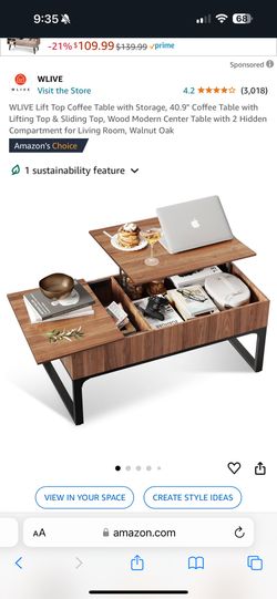 Lifting Wood Coffee Table - New In Box