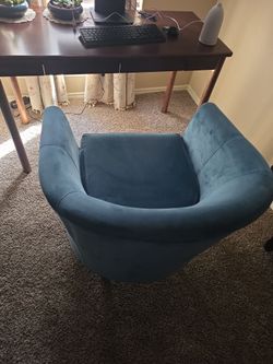 Overman International Corp Accent Chair in Chantel Parisian Blue Velvet