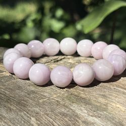 12mm Kunzite Stretchable Bracelet With Flash 