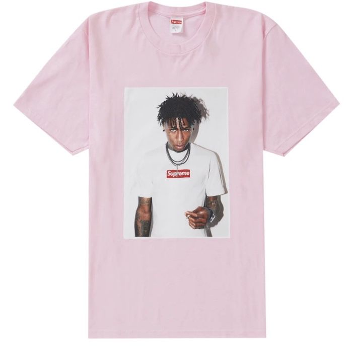supreme x nba youngboy tee pink size large & medium ds deadstock