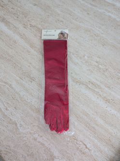 Red Satin Gloves Elbow Length by Leg Avenue #8b Brand New