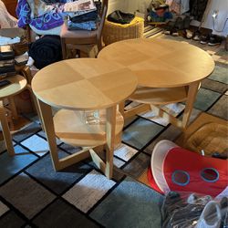 A Set Of IKEA Round Coffee Table And End Table