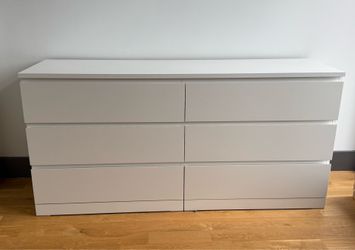 IKEA Malm 6 Drawer Dresser white