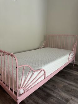 Pink twin size bed