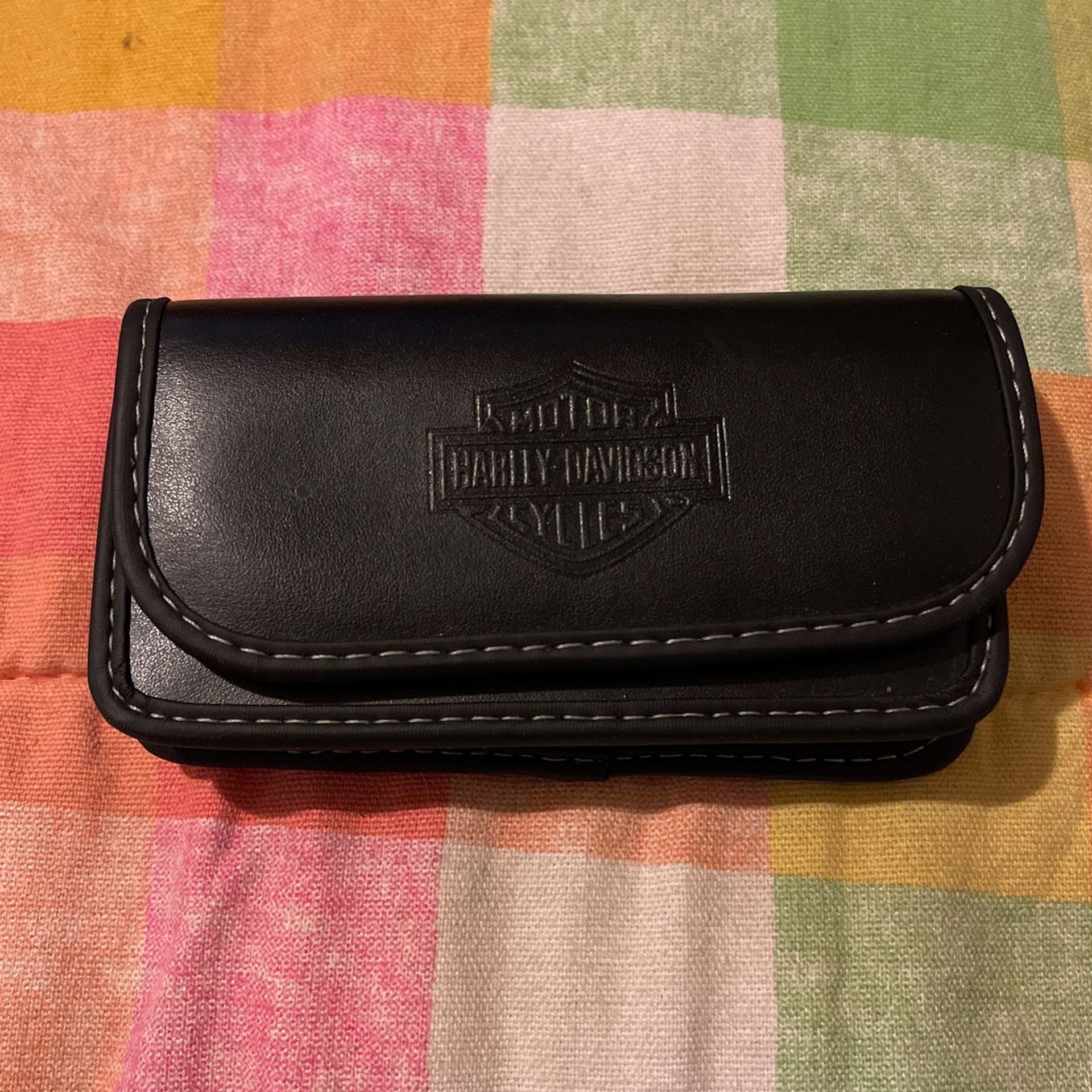 Harley Davison Black Leather Phone Case