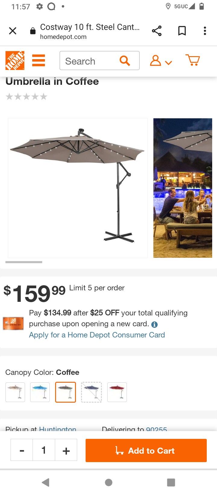 Solar Umbrellas $120 Each