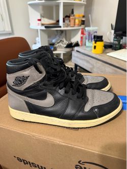 Black/gray/grey Jordan 1 size 10