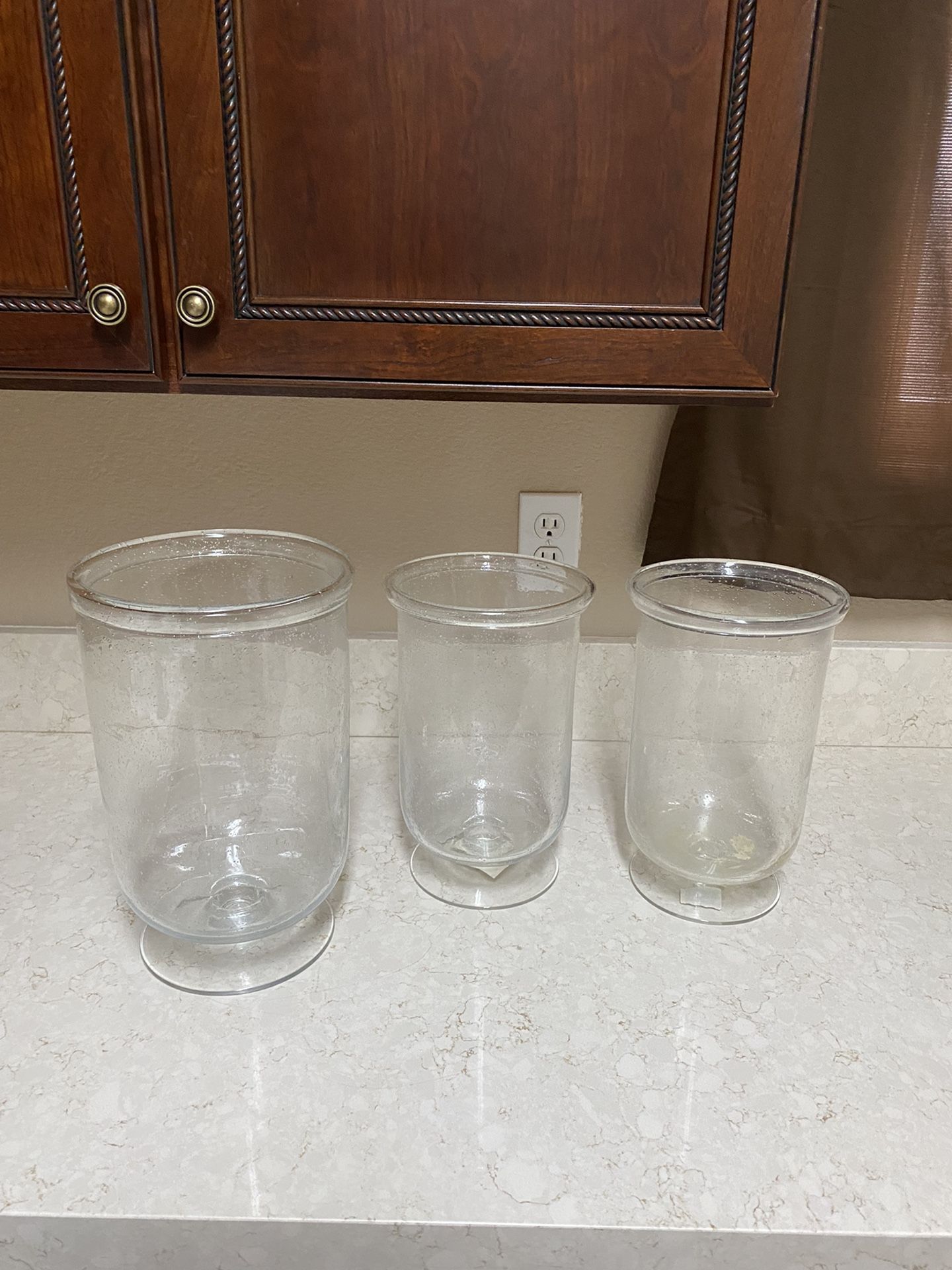Set De 3 Vases De Vidrio Para Decoracion