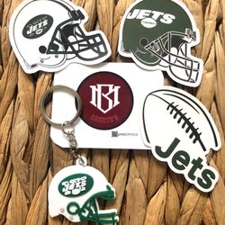 New York Jets Keychain & Stickers