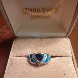 Australian Opay Inlay 925 Sterling Silver Ringe