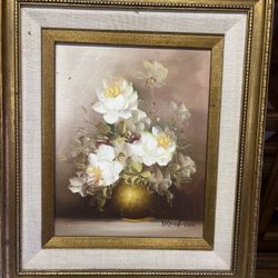 Medium  Framed Flowers Oil Painting 