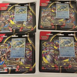 Pokémon TCG: Mega Evolution 3-Pack Blister Lot of 4