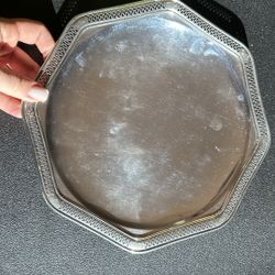 Elegant Silver coated Octagonal Tray
