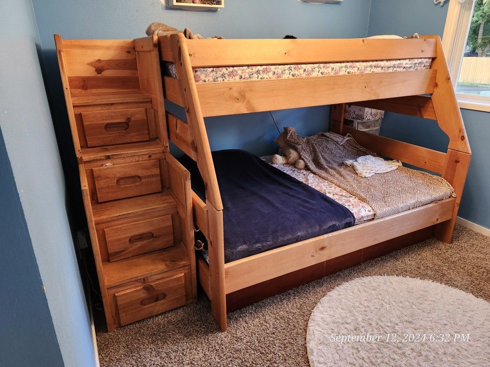 Bunk Bed Twin Over Full With Stairs And Storage