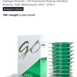 Opalescence Go 15- Prefilled Teeth Whitening Trays - 15% Hydrogen Peroxide - (10 Treatments) Made by Ultradent Products. Teeth Whitening Kit -Mint - 5