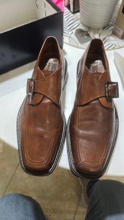 Men's Brown Leather Monk Strap Dress Shoes