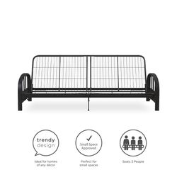 New DHP “Aiden “Full Size Black Steel Futon Frame