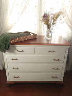 Mahogany 5 Drawer Dresser Buffet 44"