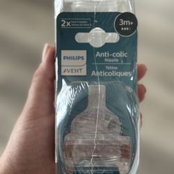 2 X 2 Pack Of Philips avent Anti Colic Nipples 3m+