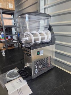 VEVOR Commercial Frozen Drink Maker, 15L Sinale Tank Slushv Machine. 60 Cups Stainless Steel Maraarita Smoothie Frozen Drink Machine. Slushie Maker fo