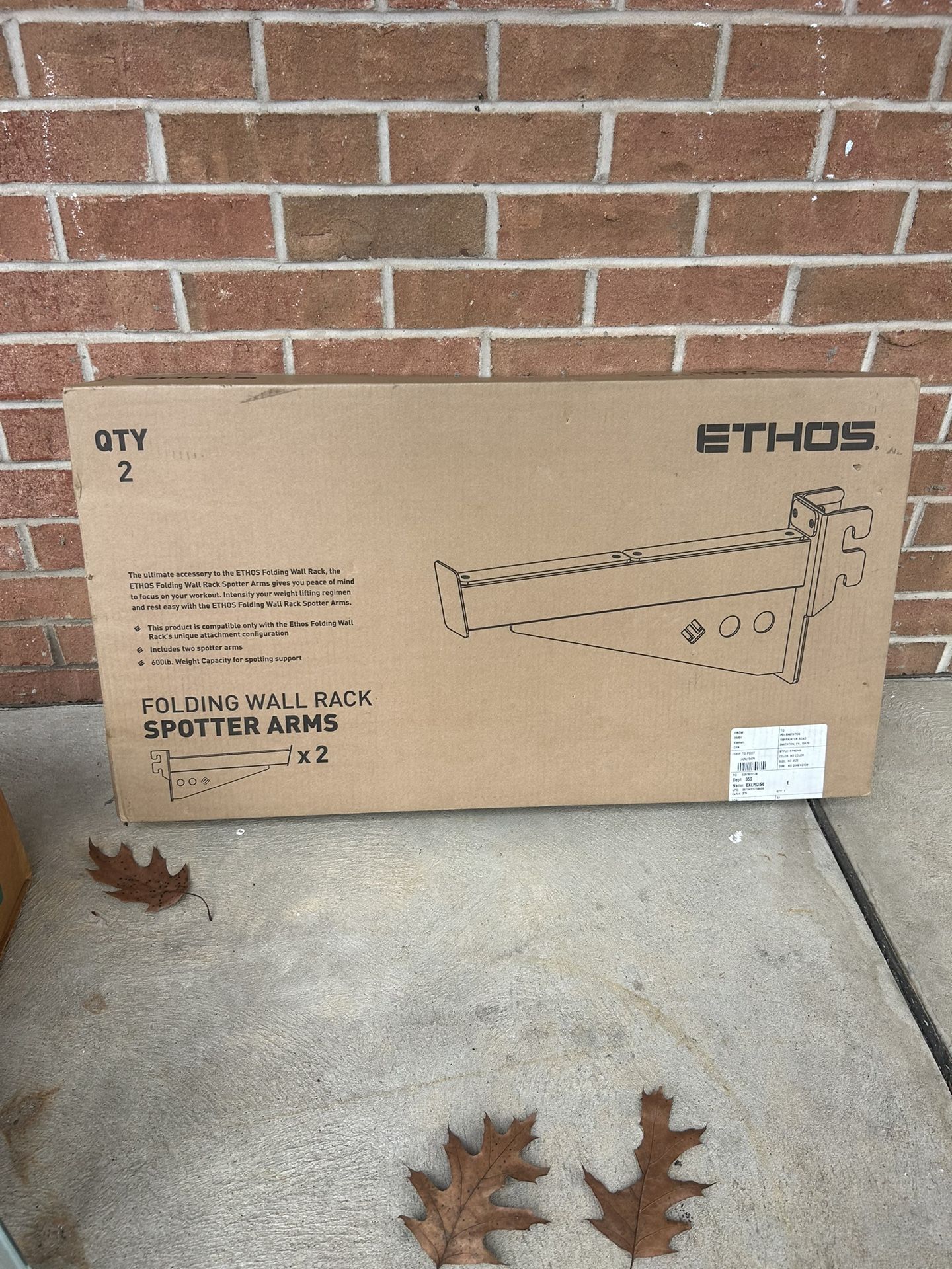 Ethos Folding Wall Rack Spotter Arms - 2 Pack - [Maximum Weight 600lbs]