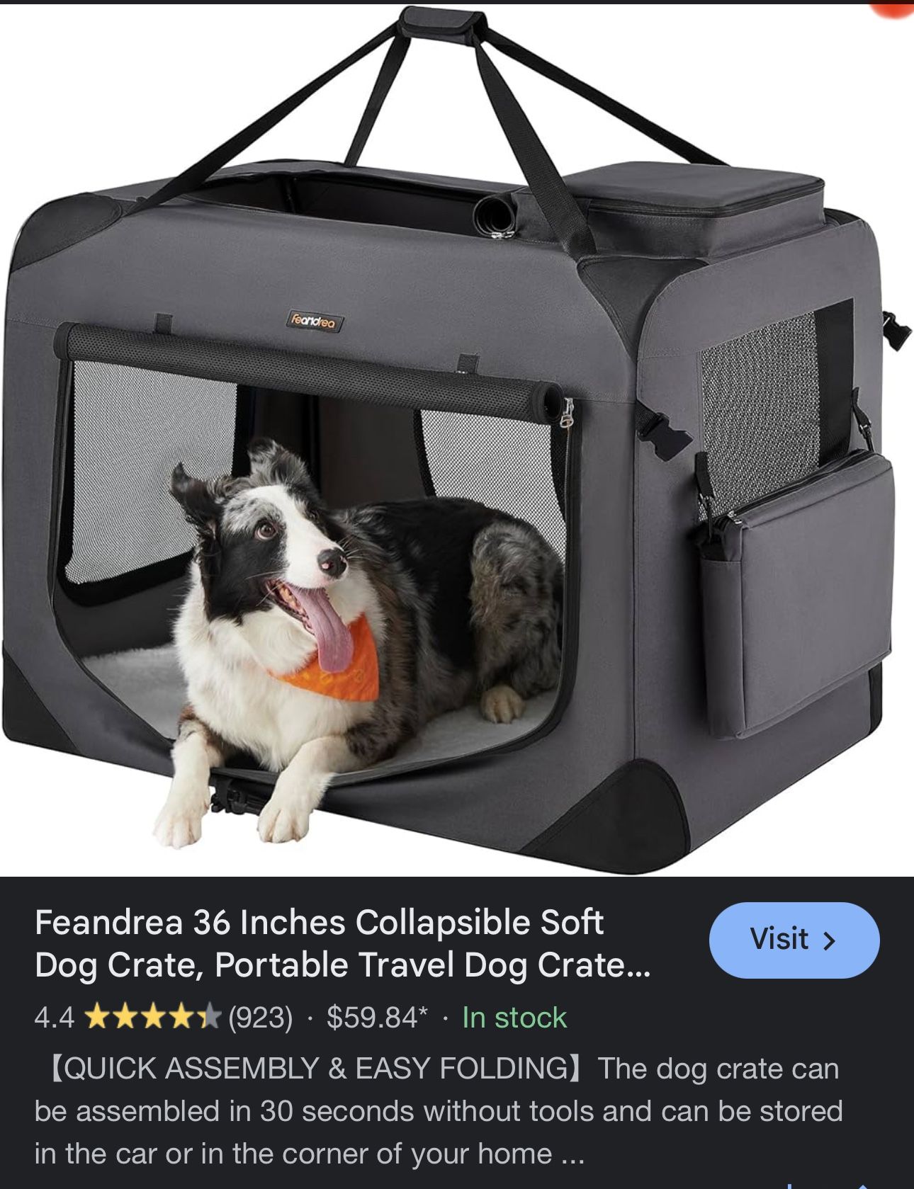 Feandrea Foldable pet Crate