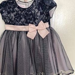 Blue & Pink Toddler Holiday Dress