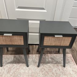 Rattan Style Bedside Tables