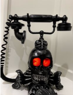 Skull Skeleton Decorative Telephone with LED Eyes
