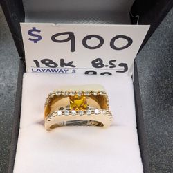 18k Cluster Birthstone Ring