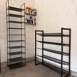 Metal Storage Shelves Set (Tall + Wide) – Garage/Pantry Organizer