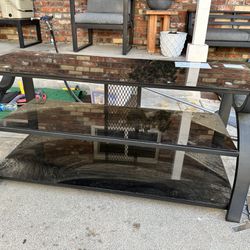 Black Glass TV Stand Console