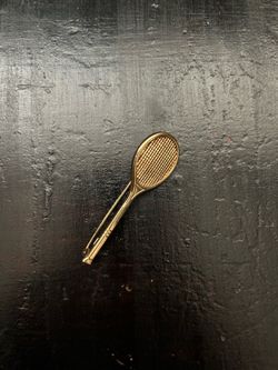 Gold-Tone Tennis Racket Lapel Pin