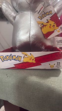 Limited edition 25th Anniversary Pokémon Silver Pikachu plush