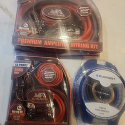 Elite audio amp kit is 80 and 4 Gage Kit is 45 and Blaupunkt is 29