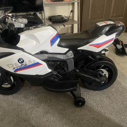 White BMW Kids Electric Bike